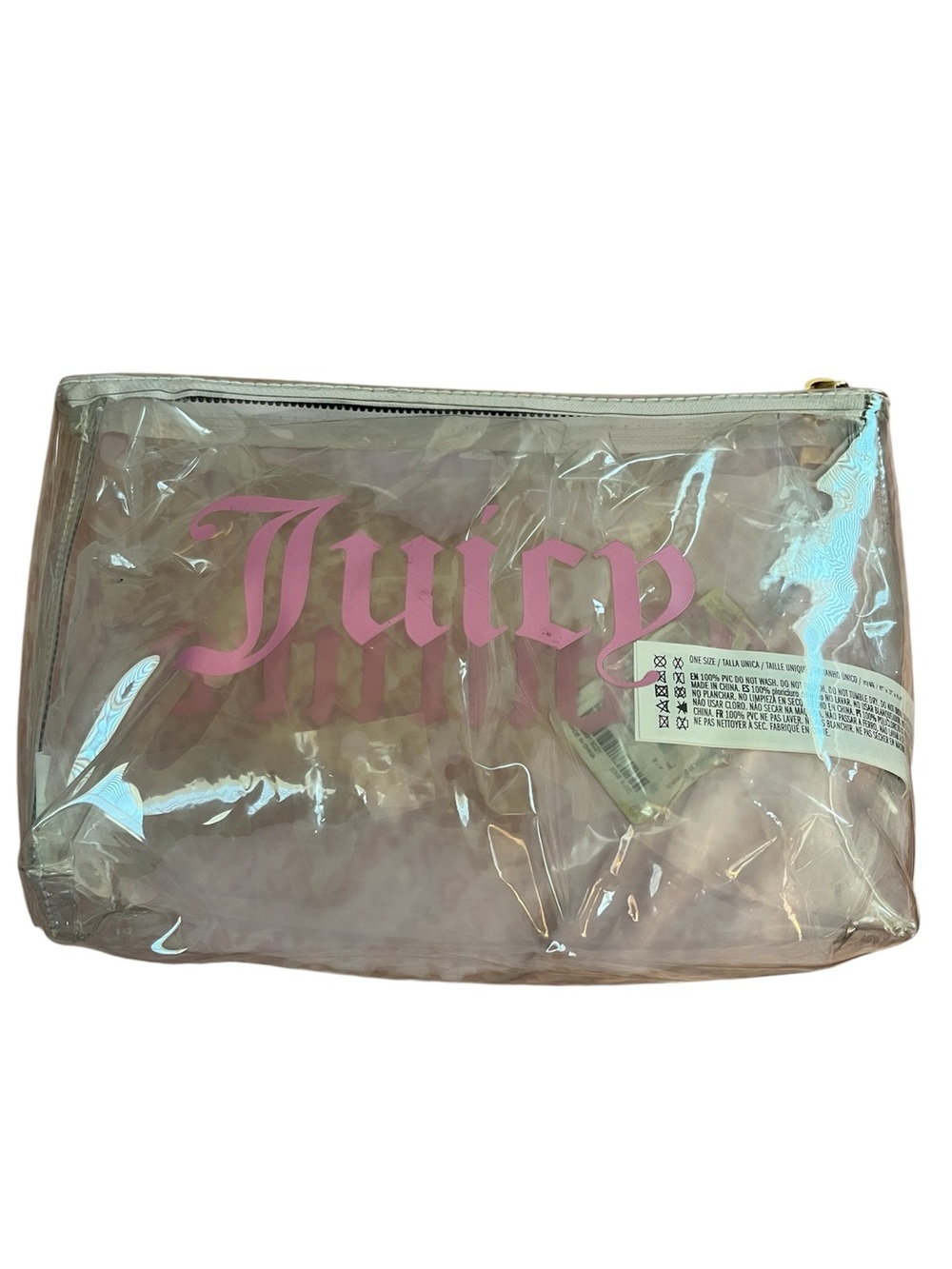 Juicy Couture x forever 21 Clear Cosmetic Pouch with Pink Logo